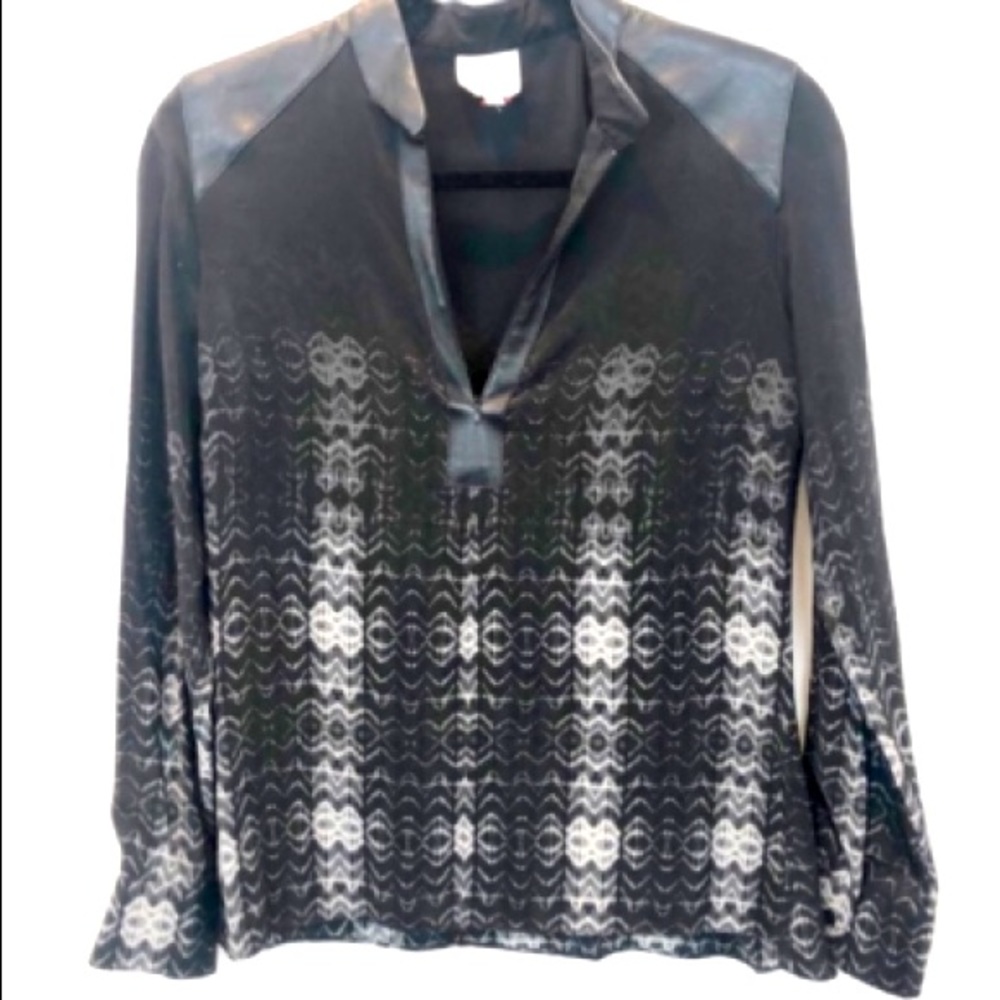 Parker Leather and Silk Top